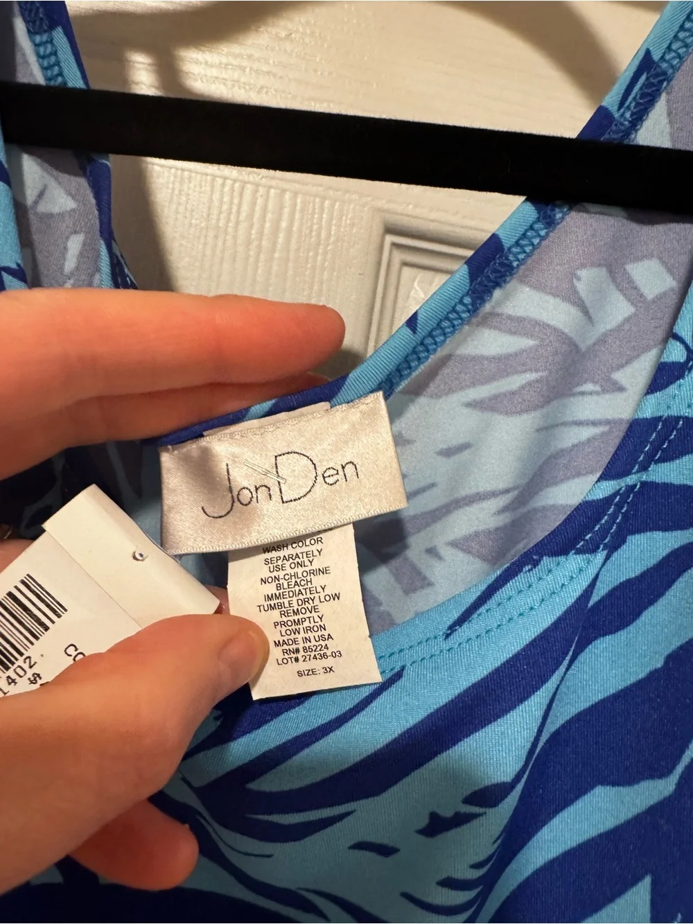 Blue Tropical Print Tunic Top